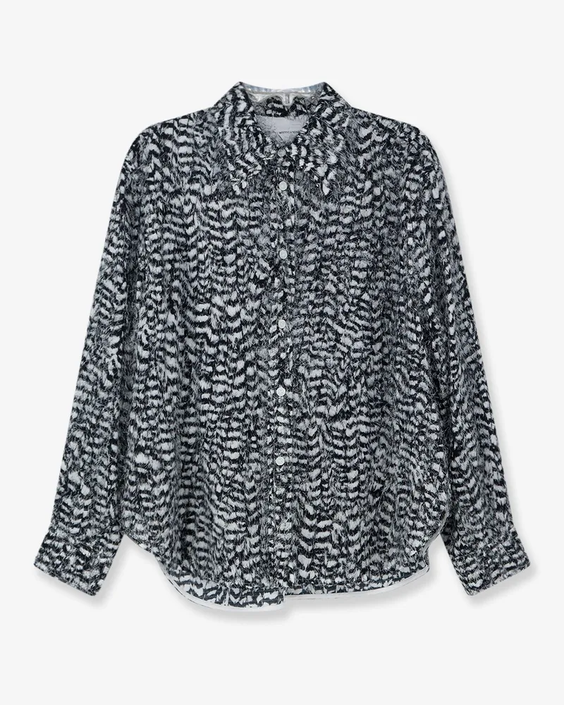 Bottega Veneta Two-tone viscose shirt with fil coupé detailing -  - gender_Woman Black