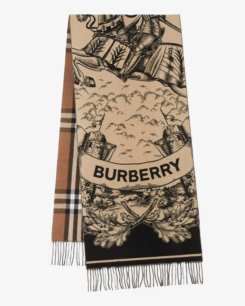 Burberry Gallant Knight cashmere scarf -  - gender_Unisex Beige
