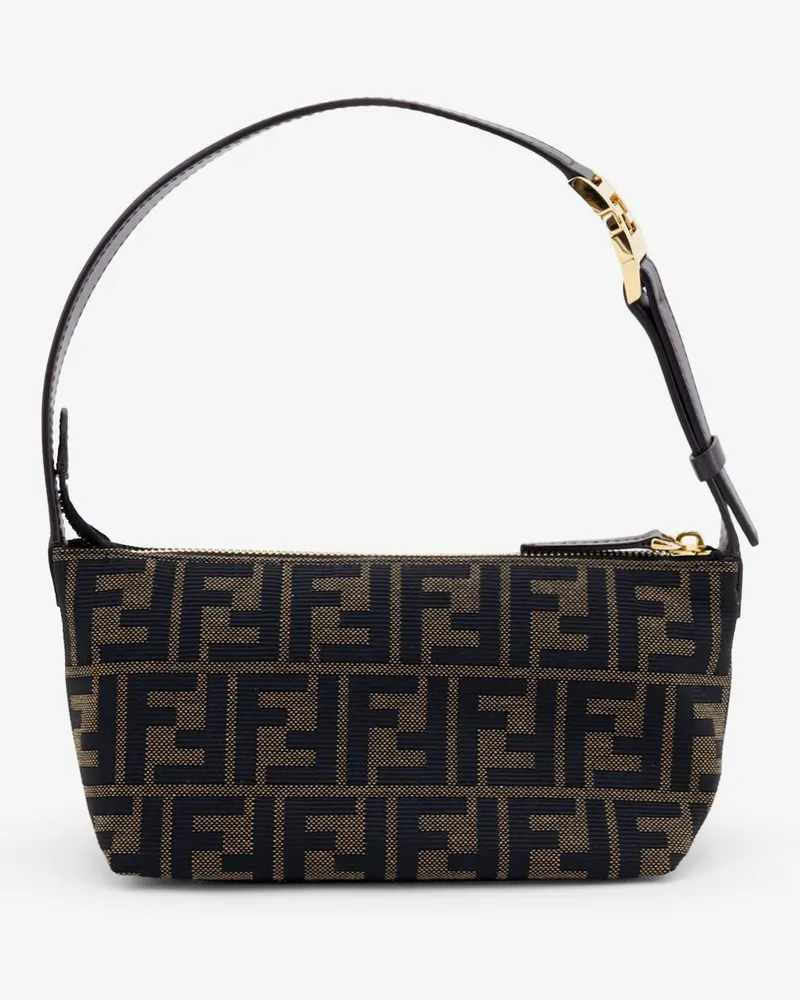 Fendi Vanity Pouch FF Jacquard Fabric Small Handbag -  - gender_Woman Brown
