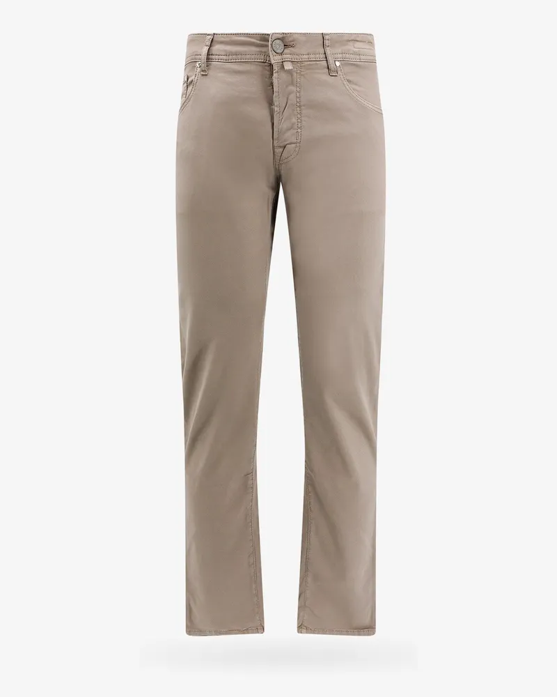 Jacob Cohën Cotton slim trouser with back logo patch -  - gender_Man Beige