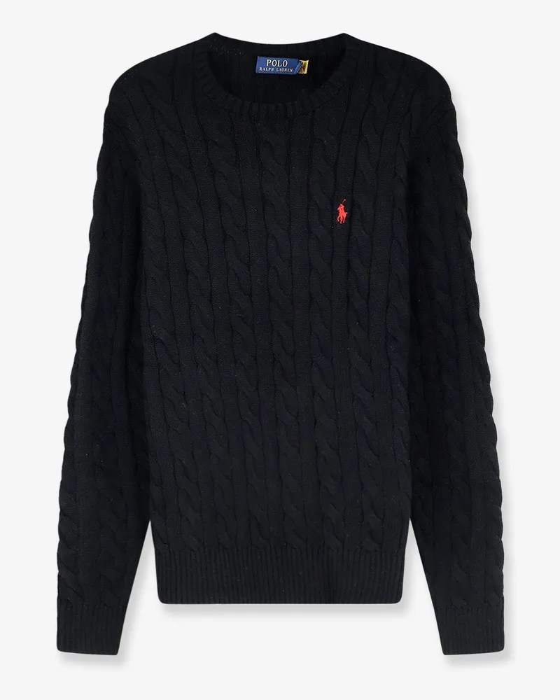 Ralph Lauren Cotton sweater with braided knit -  - gender_Man Black