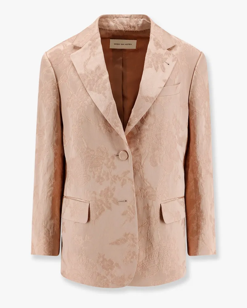 Dries van Noten Jacquard linen blend blazer with floral motif -  - gender_Woman 