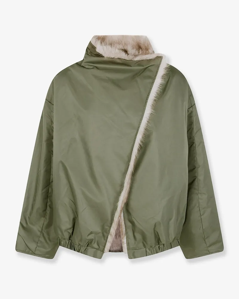 FRANKIE Shop Vera reversible nylon and synthetic fur jacket -  - gender_Woman Green