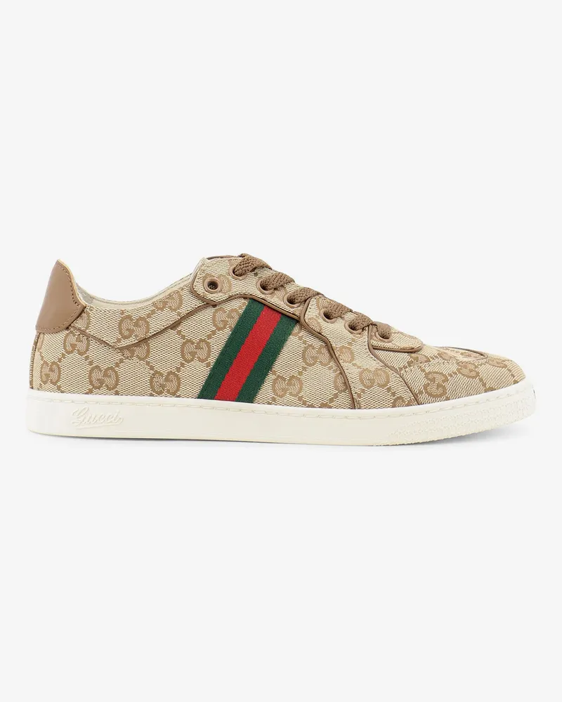 Gucci Stretch GG fabric sneakers with Nastro Web on the side -  - gender_Woman Beige