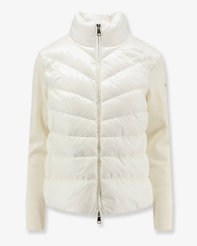 Moncler Down Jacket with virgin wool sleeves -  - gender_Woman White