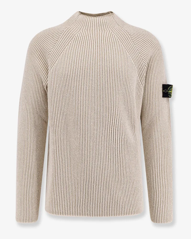 Stone Island Certified virgin wool and cotton sweater -  - gender_Man Beige