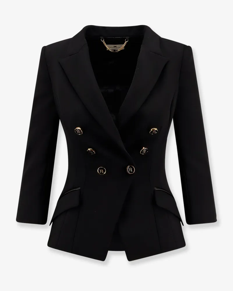 Elisabetta Franchi Fitted blazer with logoed buttons -  - gender_Woman Black