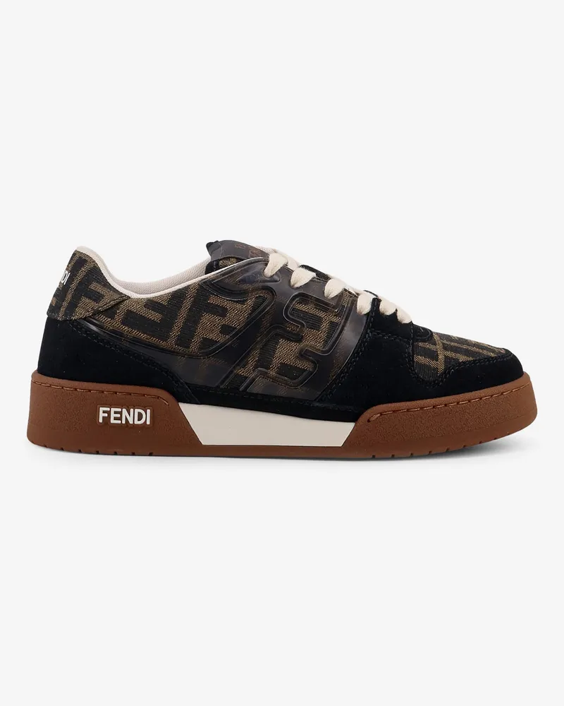Fendi Match suede sneakers with jacquard FF fabric inserts - FENDI - gender_Woman Black