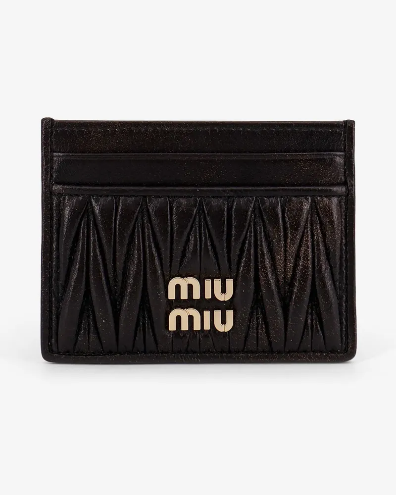 Miu Miu Matelassé leather card holder -  - gender_Woman Brown