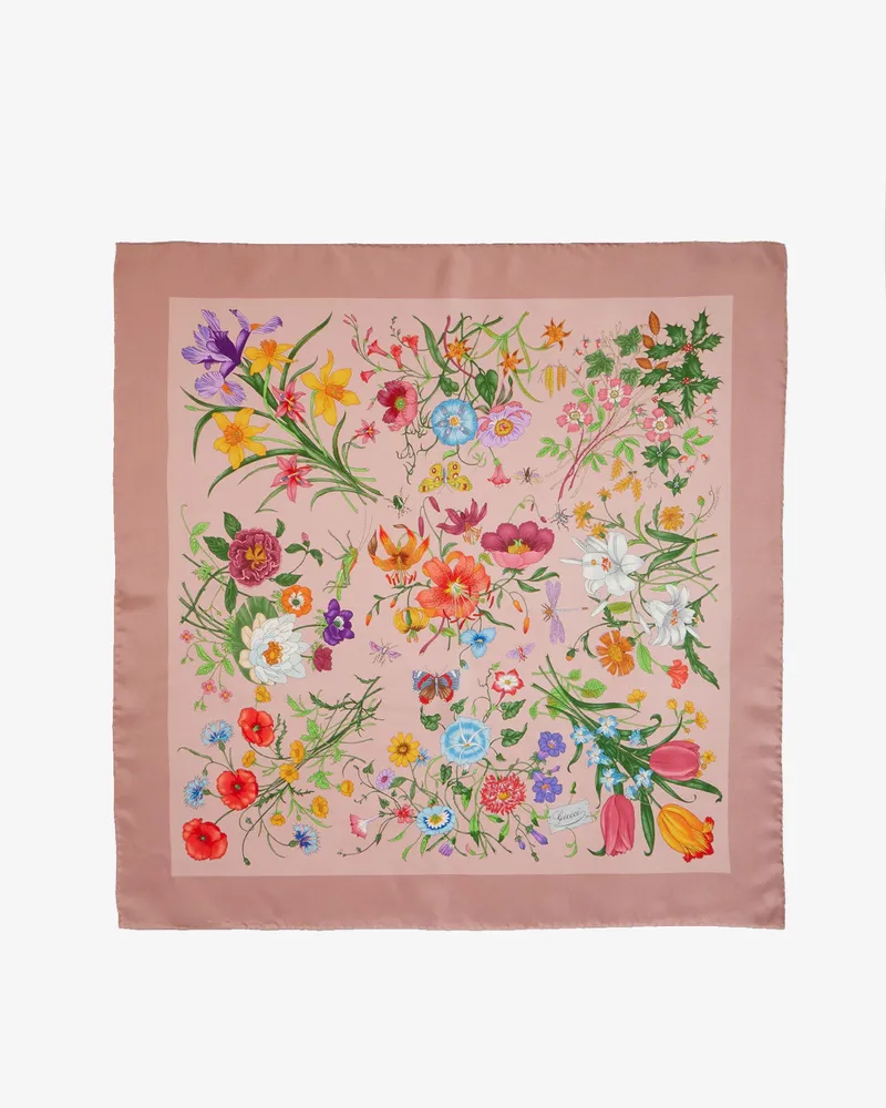 Gucci Flora silk foulard - GUCCI - gender_Woman Pink
