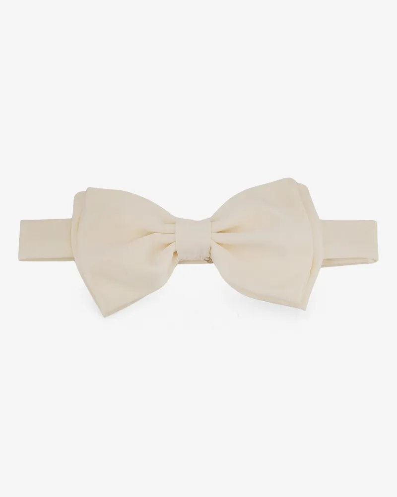 LARDINI Satin bow tie -  - gender_Man White