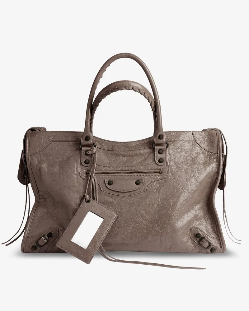 Balenciaga Le City Bag L leather handbag -  - gender_Man Grey