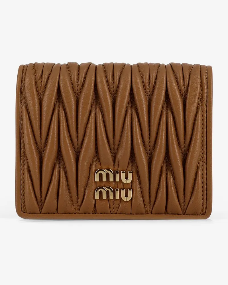 Miu Miu Quilted leather wallet -  - gender_Woman Beige