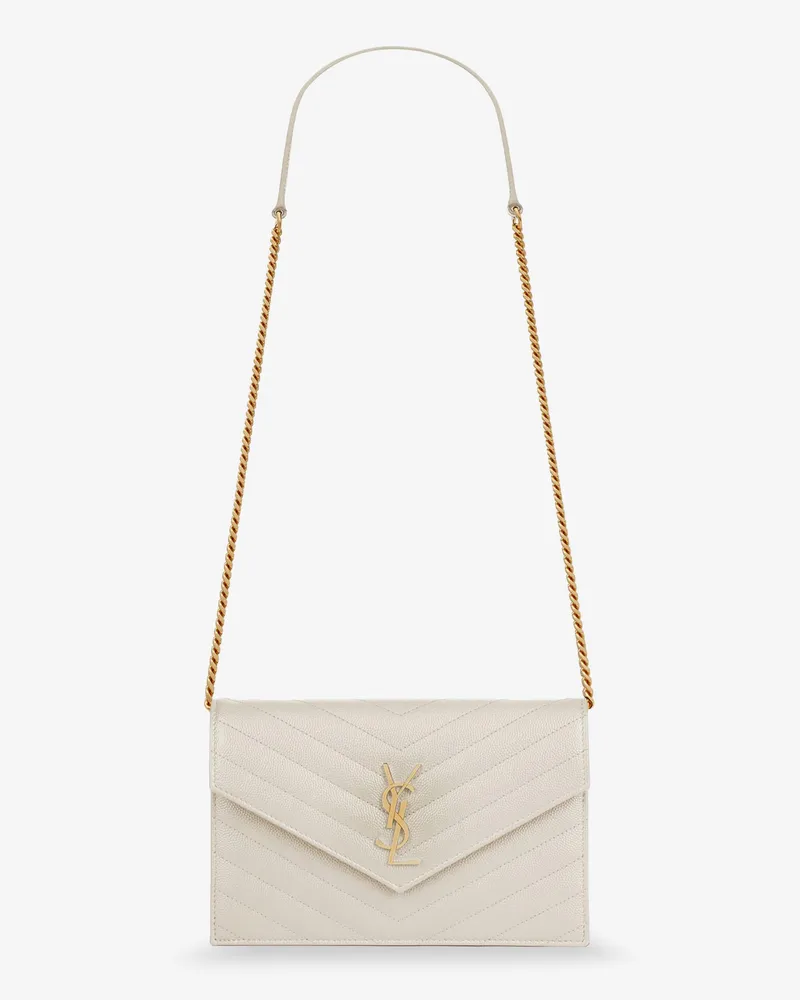 Saint Laurent Envelope leather crossbody bag -  - gender_Woman White