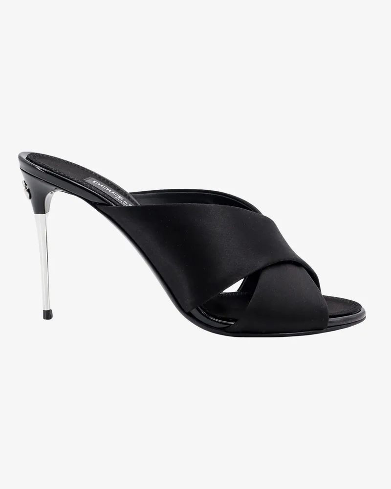 Dolce & Gabbana Satin sandals with back monogram -  - gender_Woman Black