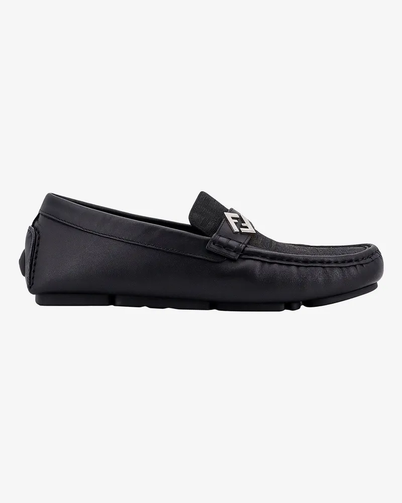 Fendi Leather and canvas loafers -  - gender_Man Black