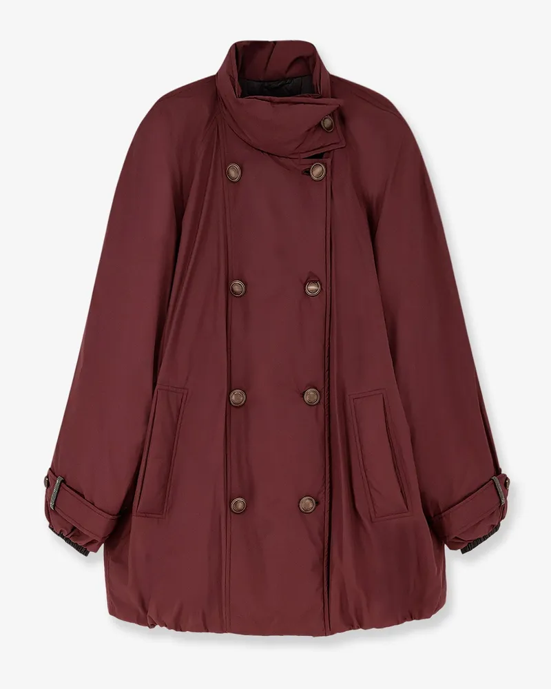 Brunello Cucinelli Nylon and cotton long jacket -  - gender_Woman Purple