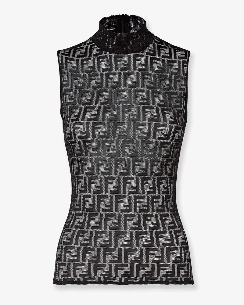 Fendi FF embroidered jersey top -  - gender_Woman Black