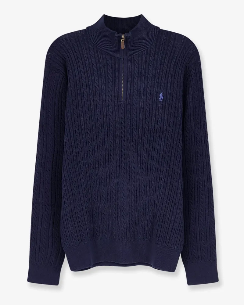 Ralph Lauren Cable Knit sweater with zip -  - gender_Man Blue