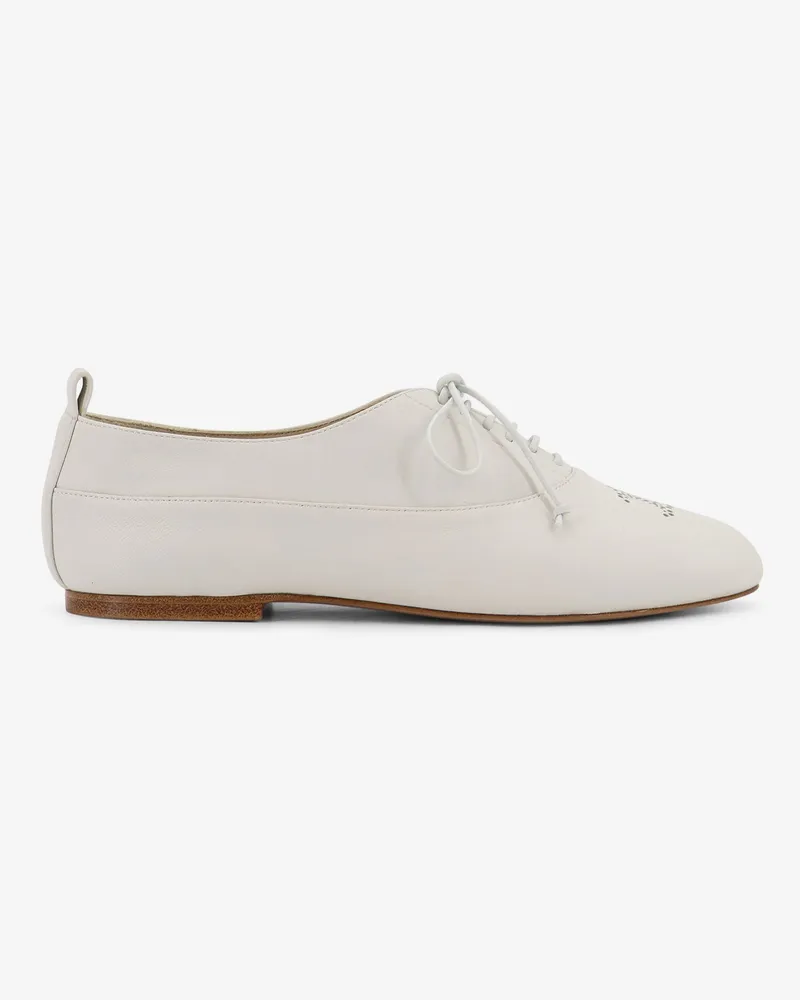 Celine Triomphe Richelieu leather lace-up shoe -  - gender_Woman White