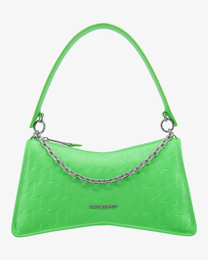 Karl Lagerfeld Recycled material shoulder bag with embossed logo print -  - gender_Woman Green