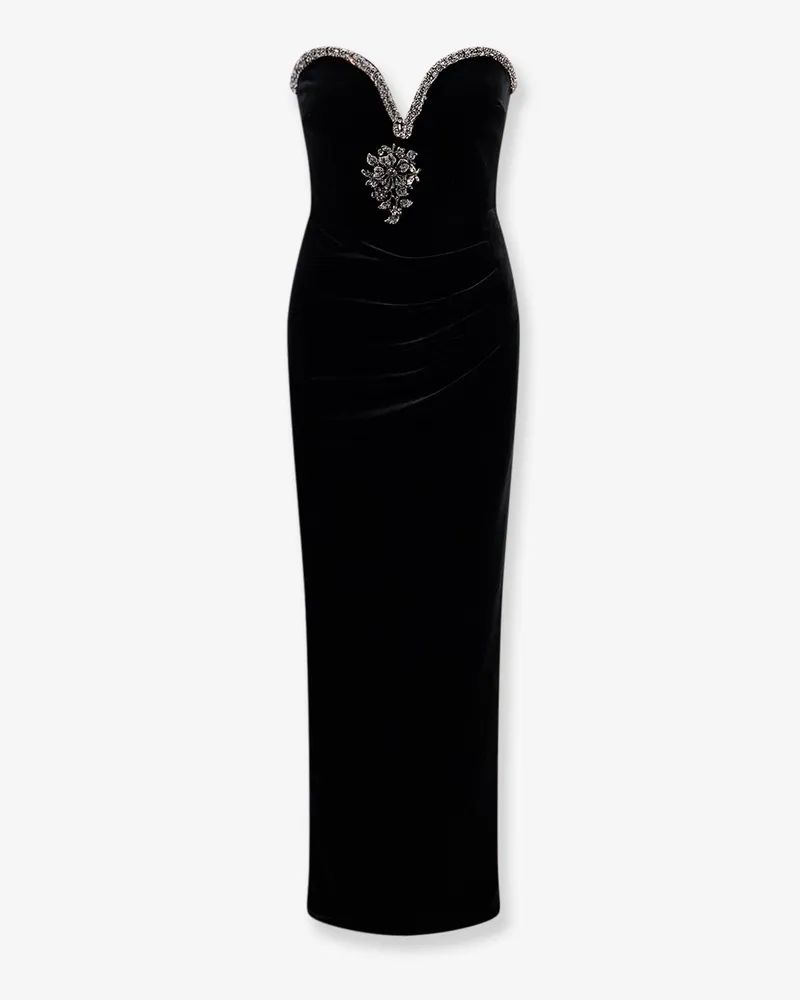 Self-Portrait Velvet long dress -  - gender_Woman Black