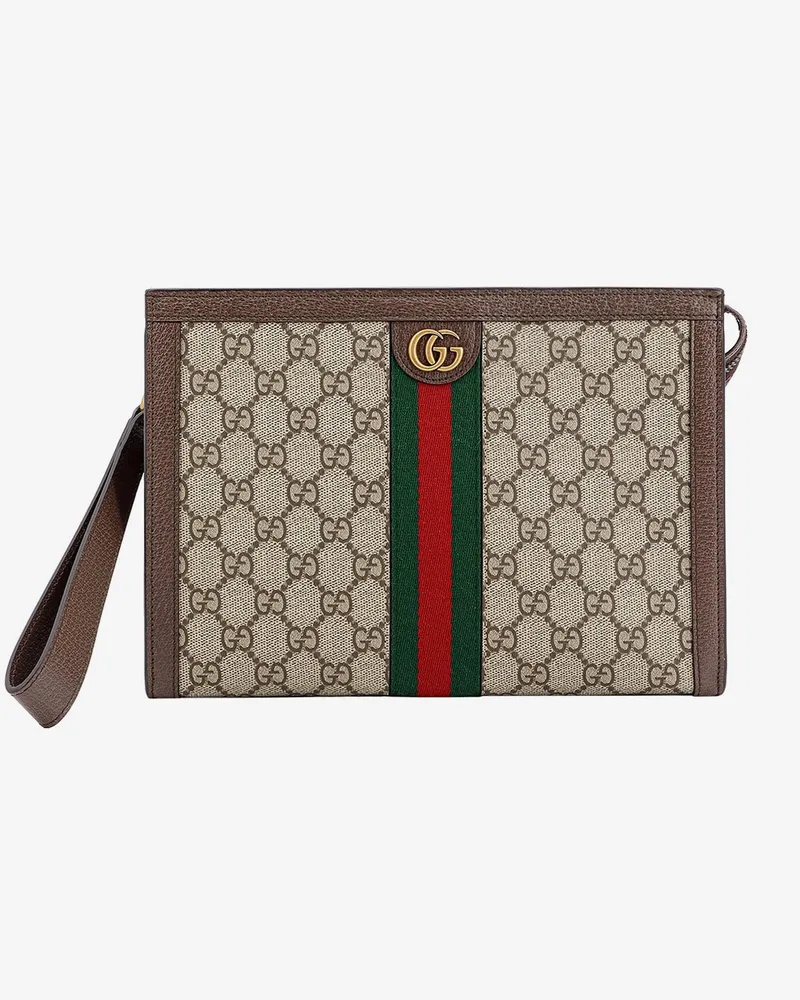 Gucci Ophidia GG fabric clutch bag -  - gender_Man Beige