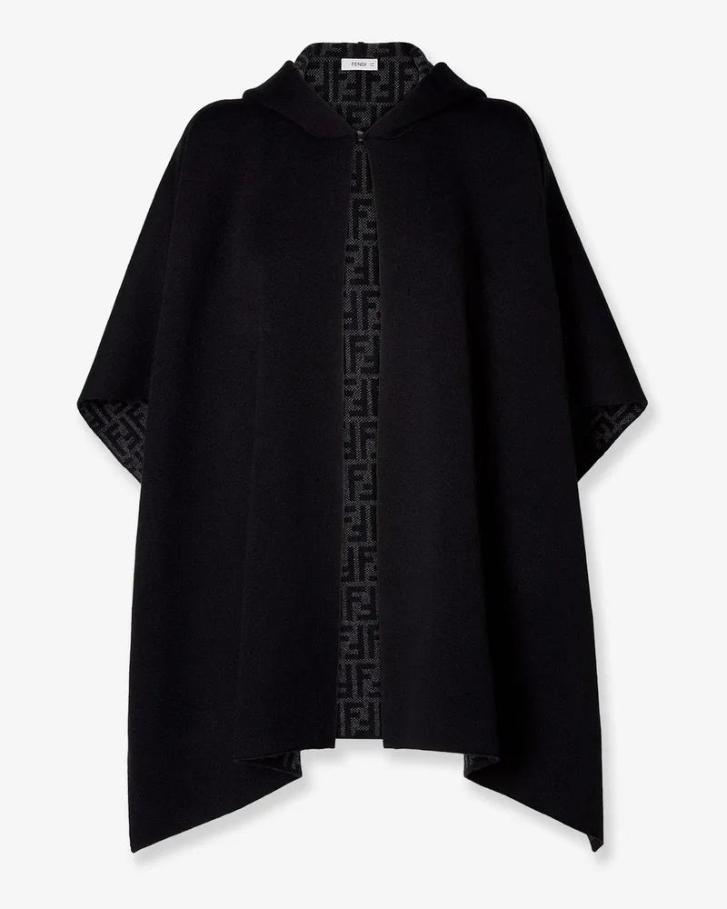 Fendi FF Zucca black and grey cashmere poncho -  - gender_Woman Black