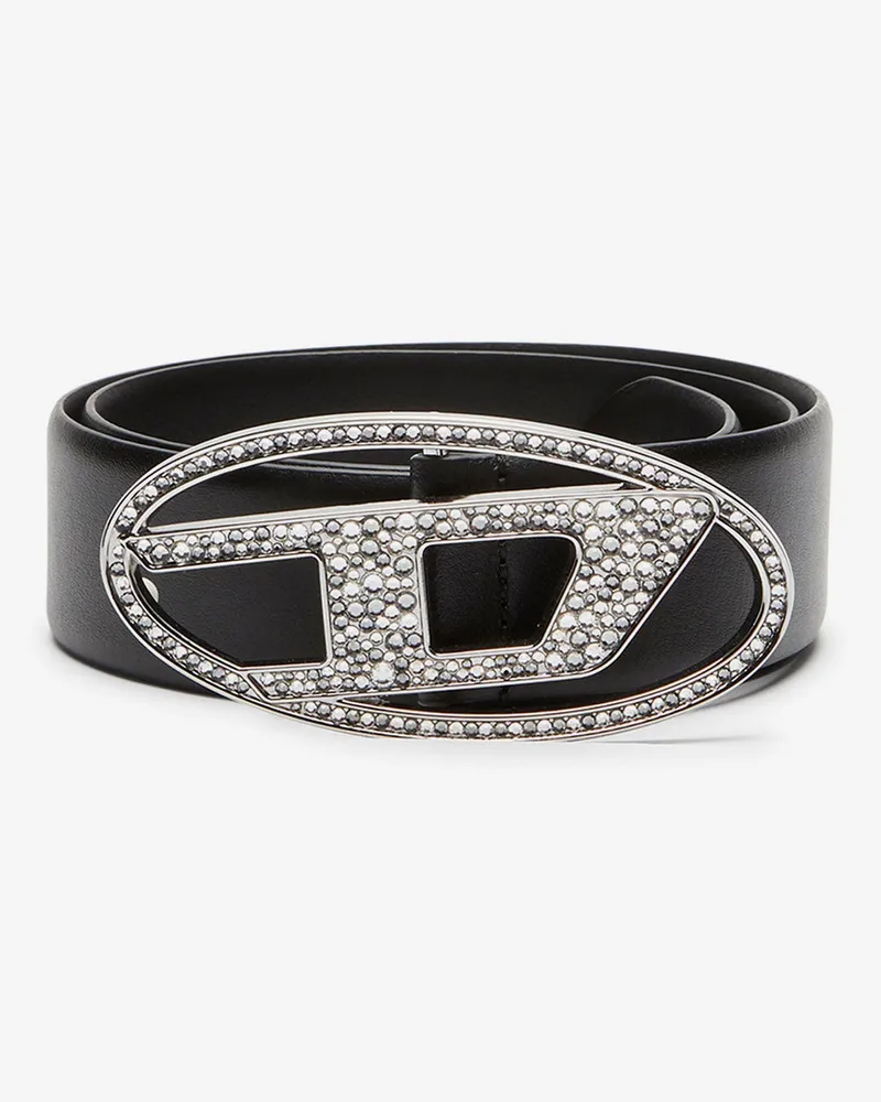 Diesel B-1DR Strass leather belt -  - gender_Woman Black