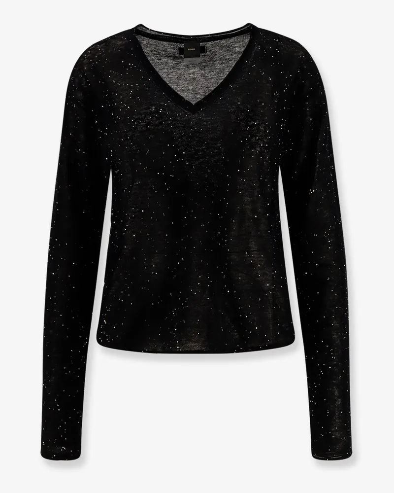Pinko Salomone wool sweater with micro sequins -  - gender_Woman Black