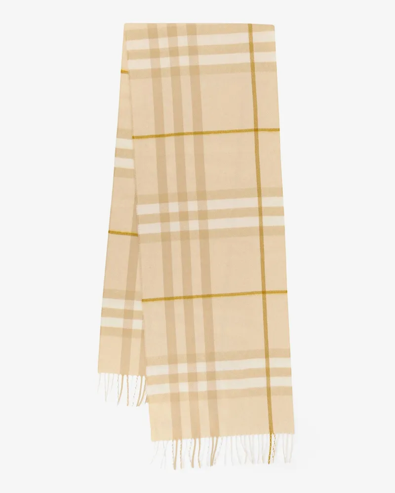 Burberry Check cashmere scarf - BURBERRY - gender_Woman Beige