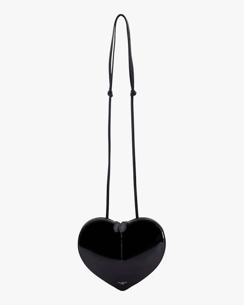 Alaïa Le coeur patent leather shoulder bag -  - gender_Woman Black