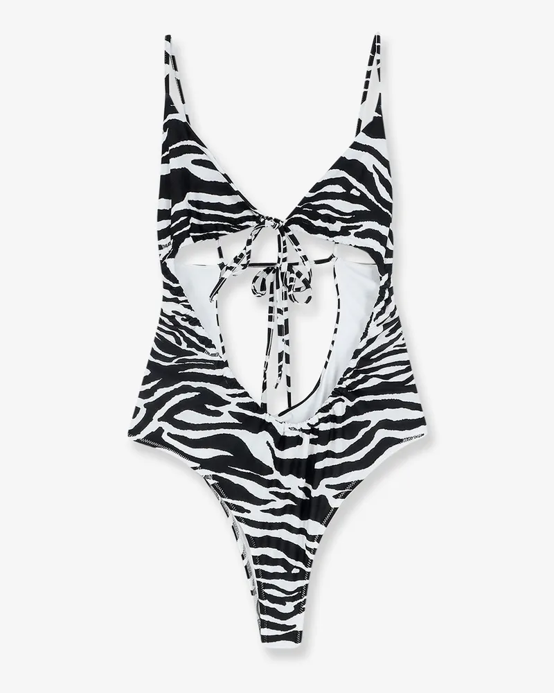 ATTICO One-piece swimsuit with zebra print -  - gender_Woman Black