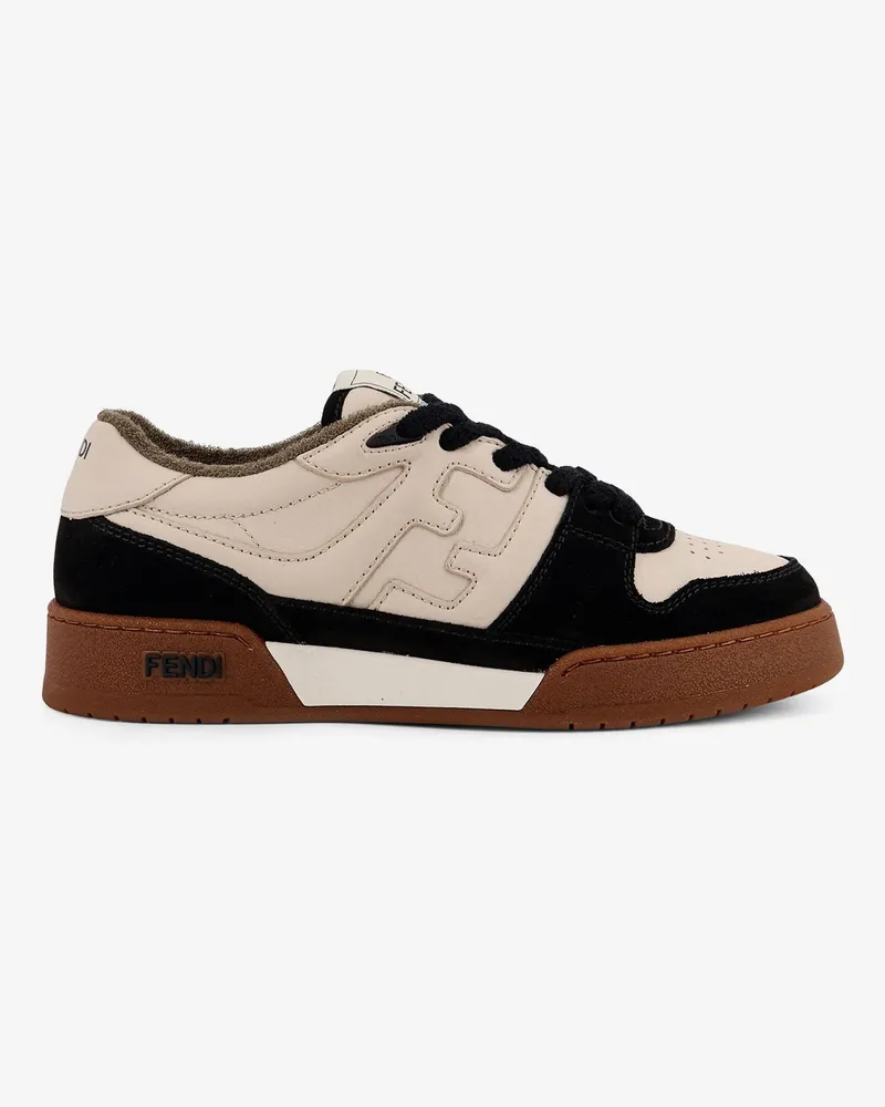 Fendi Match leather low-top sneakers - FENDI - gender_Woman Black