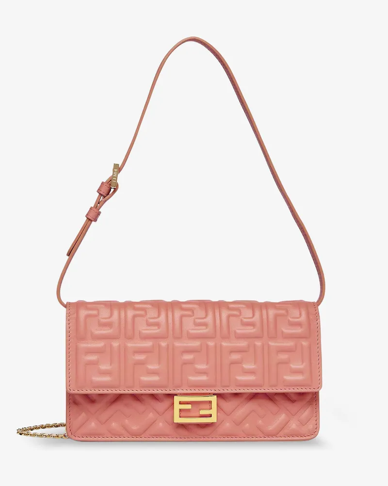 Fendi Wallet On Chain Baguette leather bag -  - gender_Woman Pink