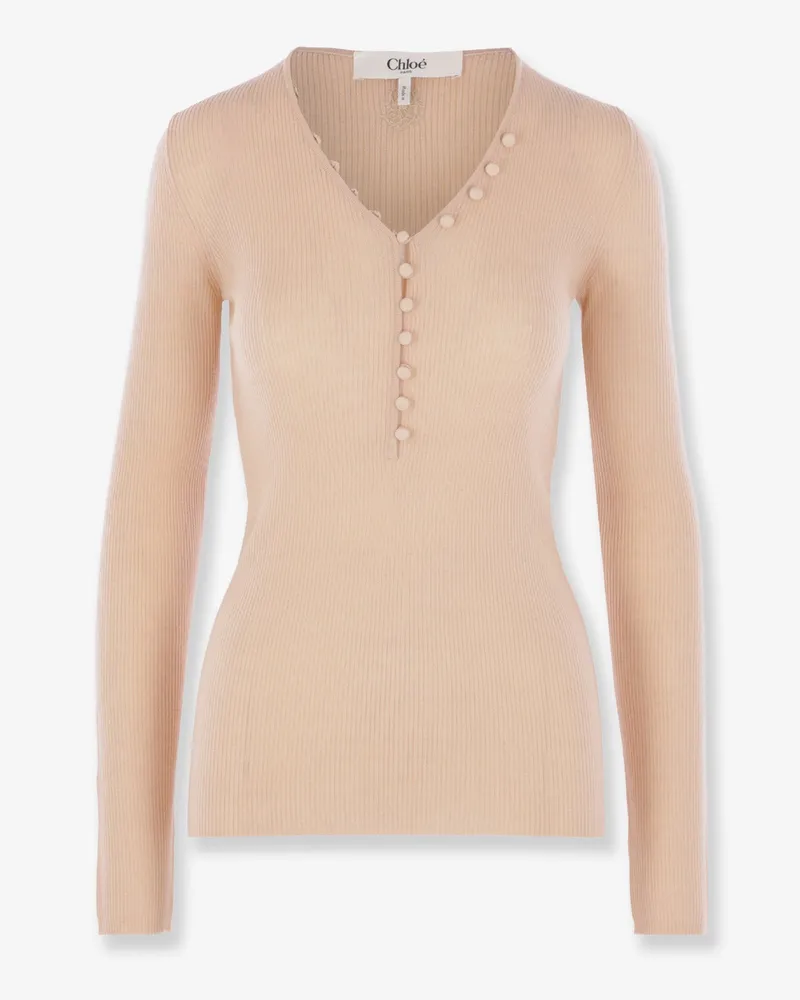 Chloé Ribbed wool sweater -  - gender_Woman Pink