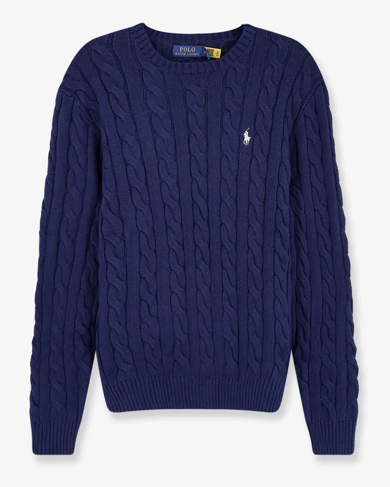 Ralph Lauren Cotton sweater with embroidered logo on the front -  - gender_Man Blue
