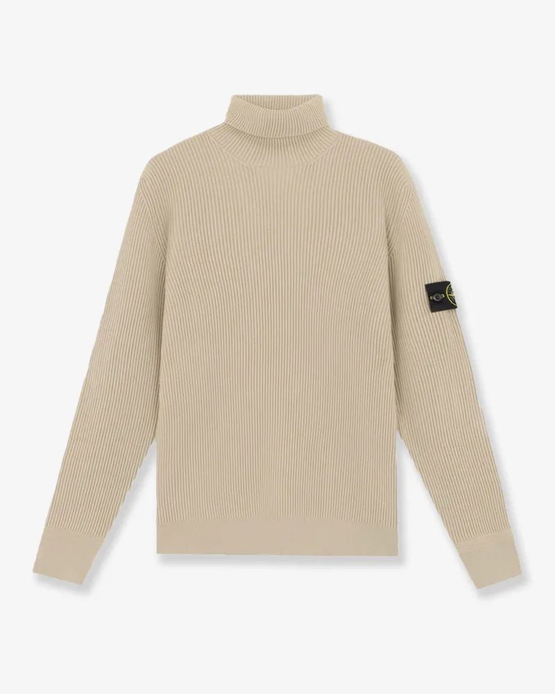 Stone Island Certified virgin wool turtleneck sweater -  - gender_Man White
