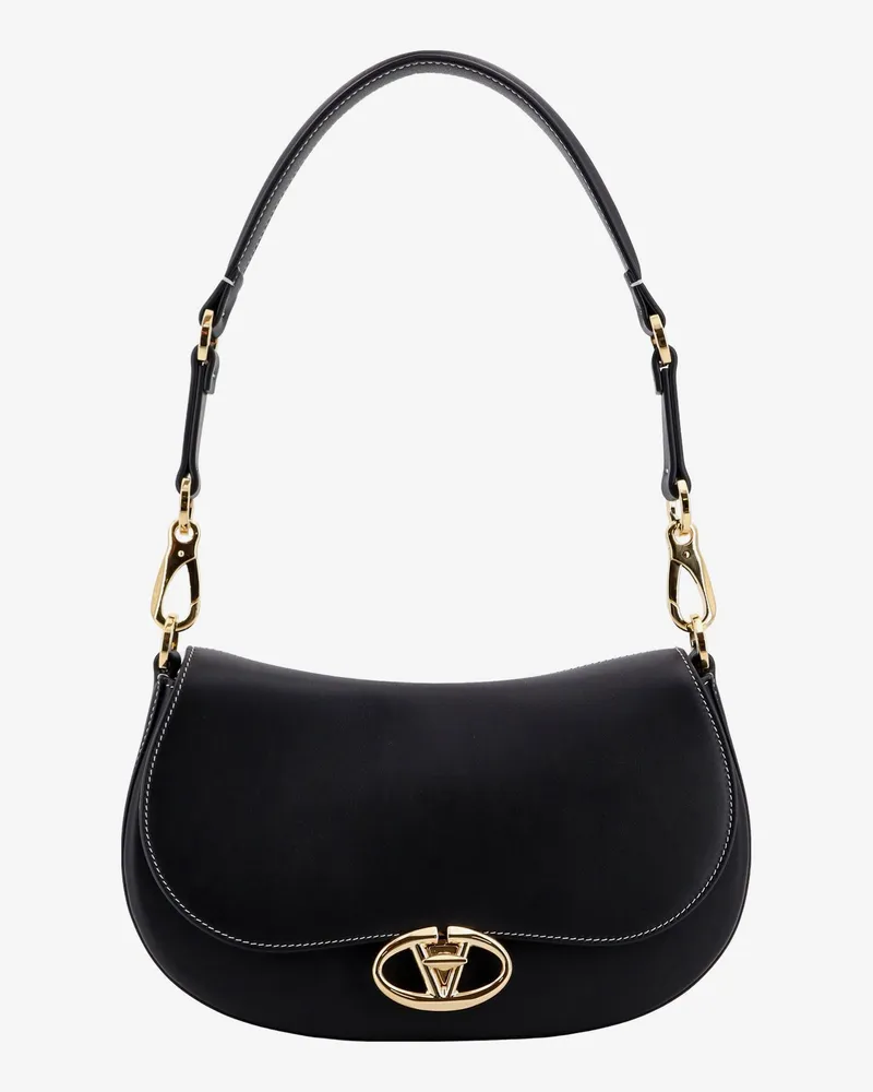 Valentino Garavani Leather shoulder bag with vlogo signature detail -  - gender_Woman Black