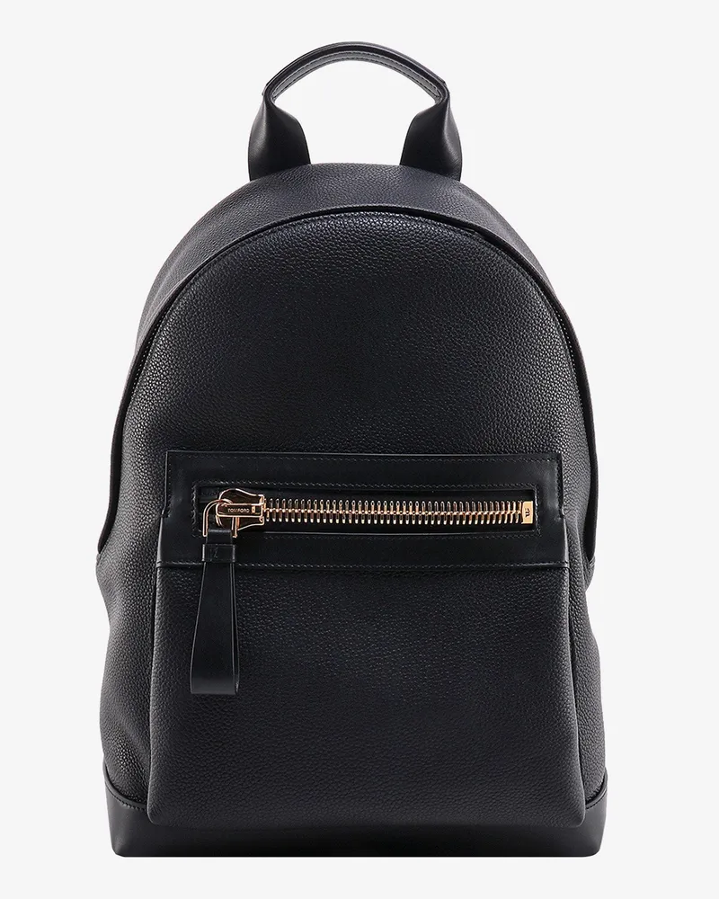 Tom Ford Textured leather backpack with pocket on the front -  - gender_Man Black