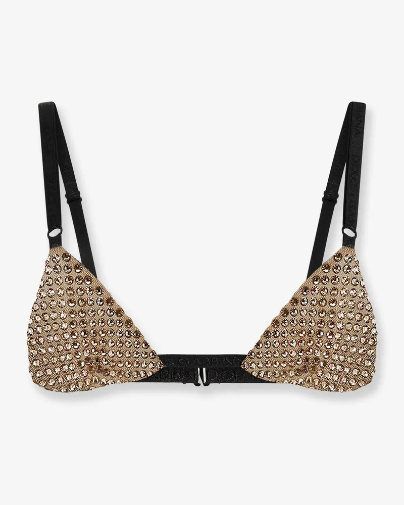Dolce & Gabbana Lurex bra with rhinestones -  - gender_Woman Gold