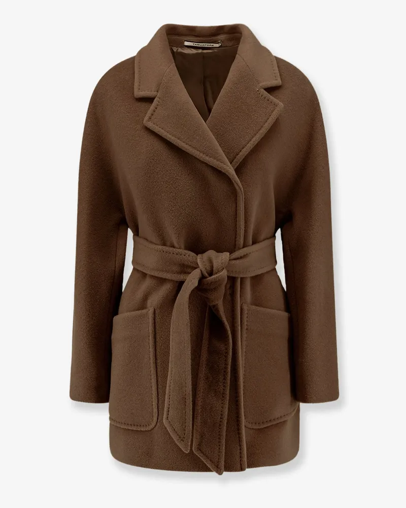 Tagliatore Denise virgin wool coat with belt -  - gender_Woman Brown
