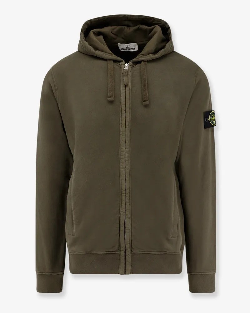 Stone Island Organic cotton hooded sweatshirt -  - gender_Man Green