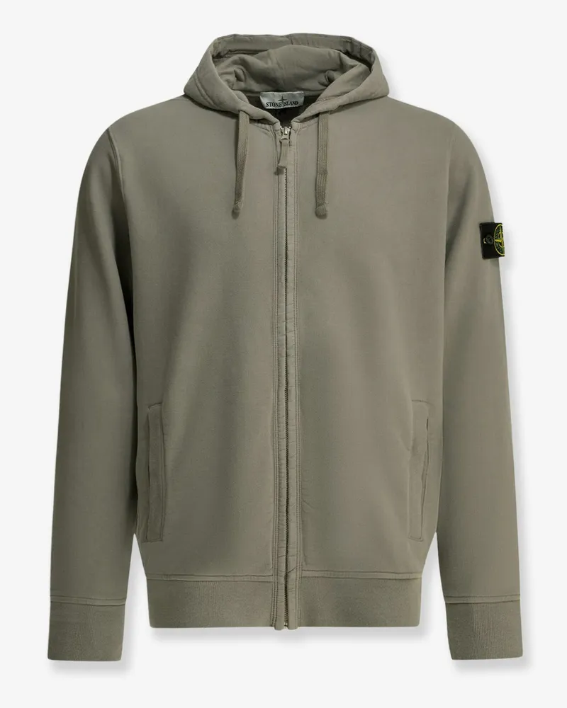 Stone Island Organic cotton sweatshirt with lateral Logo patch -  - gender_Man Green