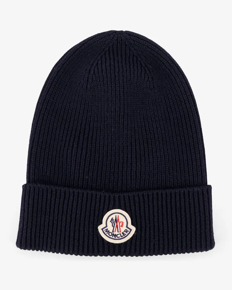 Moncler Virgin wool beanie hat -  - gender_Man Blue