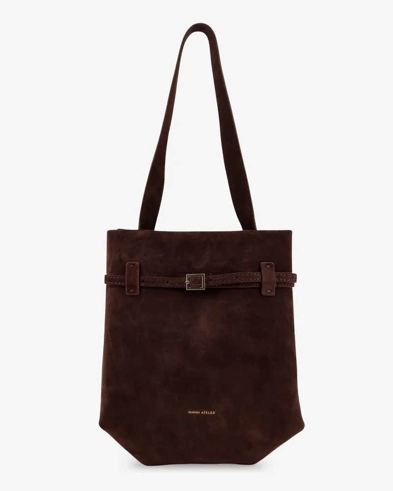 Manu Atelier Mini Tote Du Jour suede shoulder bag -  - gender_Woman Brown