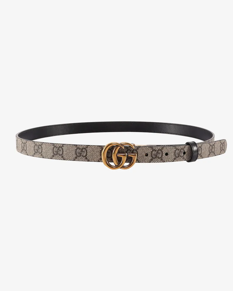 Gucci Reversible Supreme GG fabric and leather belt -  - gender_Woman Black