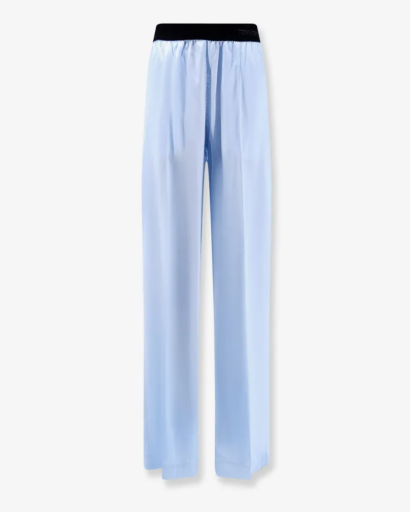 Tom Ford Pyjamas stretch satin trousers -  - gender_Woman Blue
