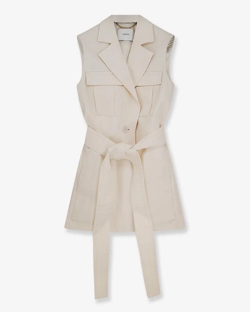 Joseph Diafa sleeveless cotton and linen blazer -  - gender_Woman White