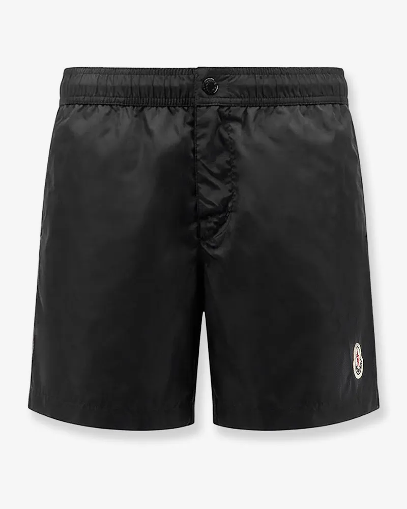 Moncler Nylon swim trunks with logo patch on the bottom -  - gender_Man Black
